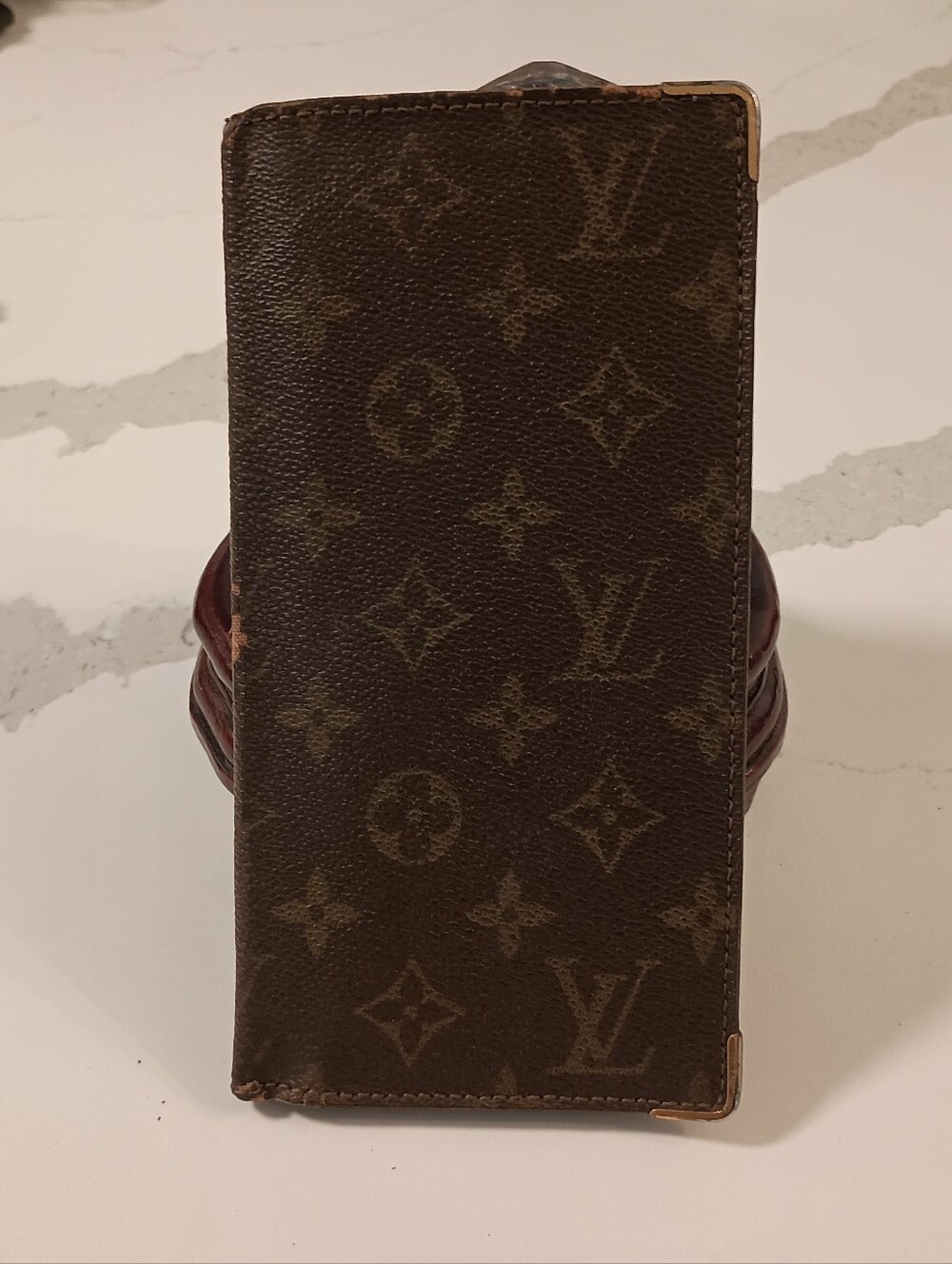 AuthenticLouis Vuitton Monogram Long  Billfold Wallet Checkbook Metal Corners